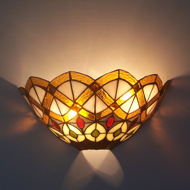 European style wall lamp background wall lamp taste color creative special price wall lamp hand solder art glass lamps