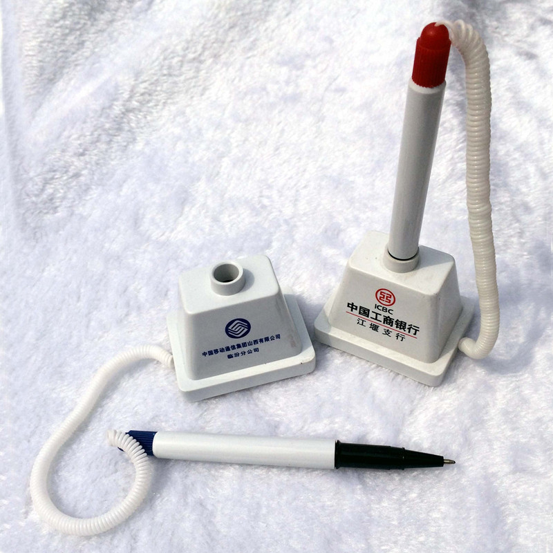 Desktop Counter Water Pen Bank Service Desk Special Sticky Pen Ballpoint Pen Plastic Desk Pen Office Square Fixed Pen