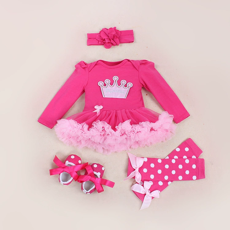 Children's long-sleeve, girl's skirt, dress, gaiters, set, for import, tulle