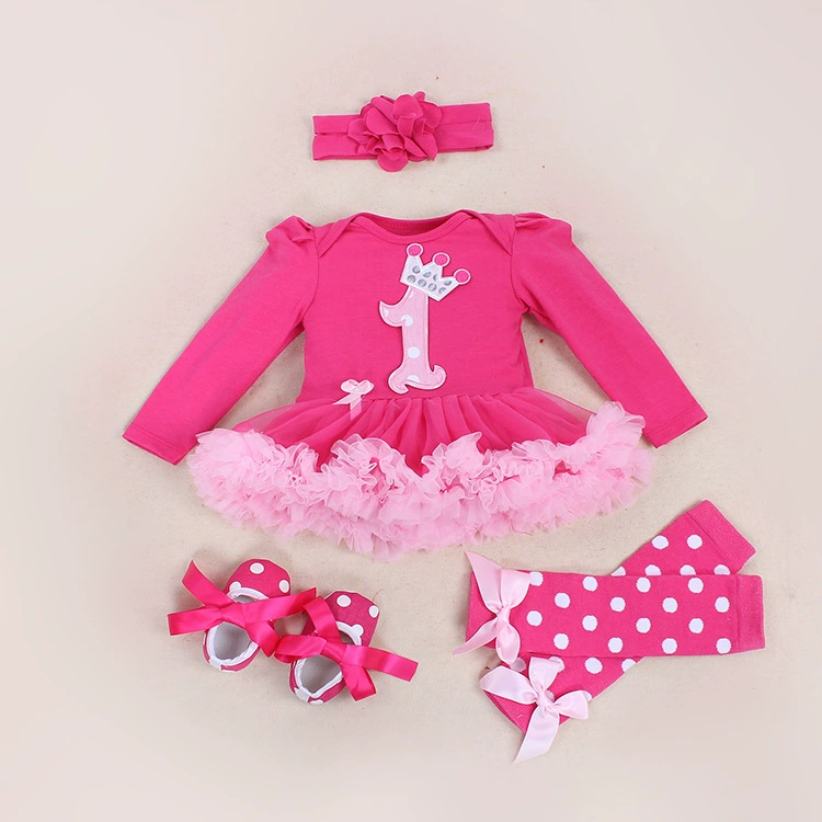 Children's long-sleeve, girl's skirt, dress, gaiters, set, for import, tulle