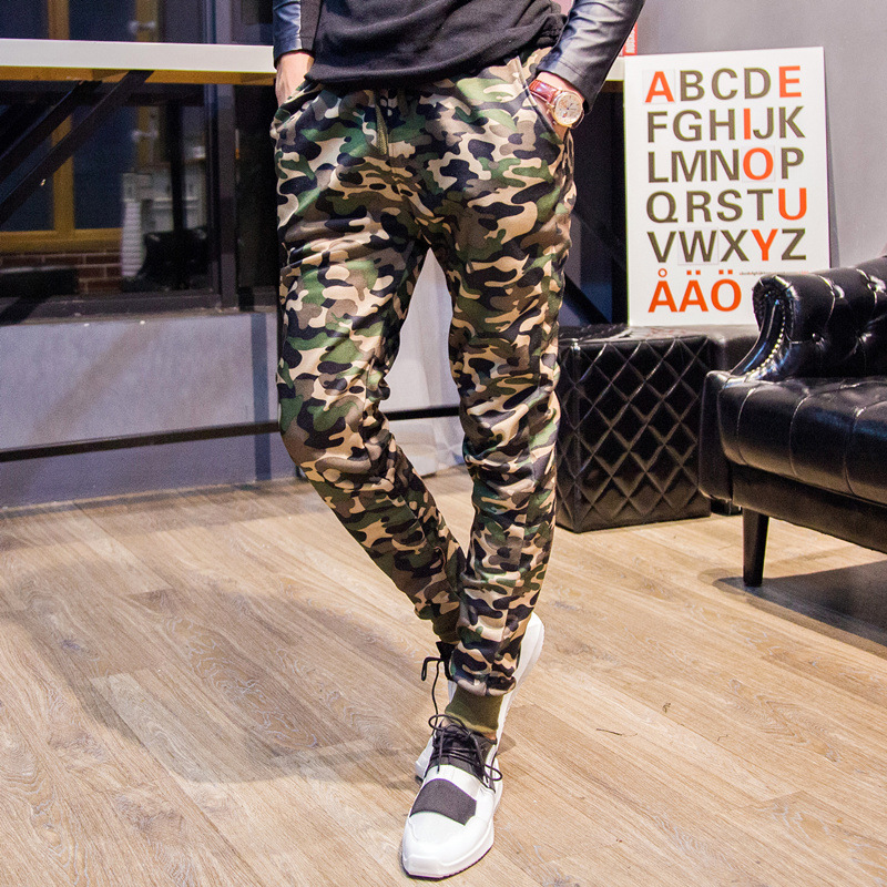 Autumn elastic camouflage trousers