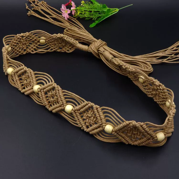 Этнический тюль belt woven пояс, бохо стиль, этнический стиль, цветы, корейский стиль