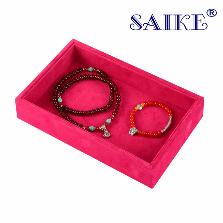 批发大红绒布看货盘收纳盘销售盘平盘饰品展示盘子珠宝小饰品