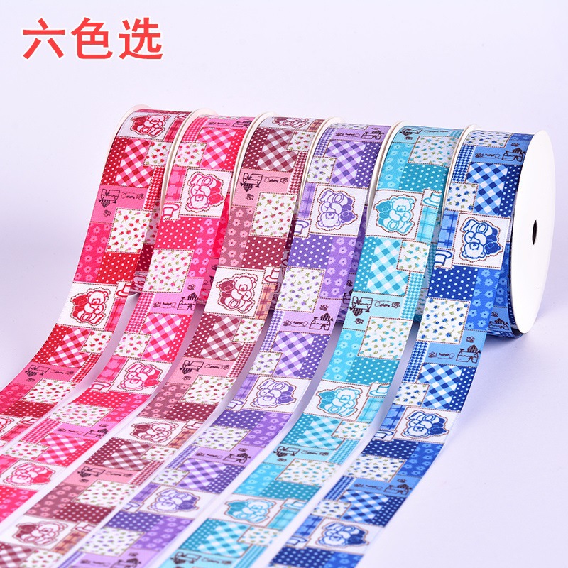 姚明织带直销LX114丝带 25mm复古日式拼布风尚工艺反面印刷缎带