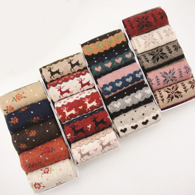 Winter thickened warm lovers rabbit wool socks rabbit fur autumn and winter men and women socks thickened cashmere socks gift box