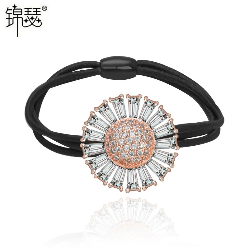 Бусины камень с zircon солнечная батарея, зажим для волос, модная верёвка для волос, японский и корейский, микроингрустация