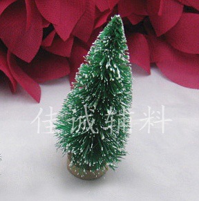 Árbol de Navidad en miniatura con seda de sisal en azul verdoso, pequeño adorno navideño de escritorio con torre de pino cubierta de nieve, de 3 a 23 cm.