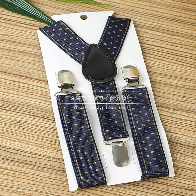 Новый детский зажим для ремня Изысканный пятиконечный Звездный шелкографический ремешок для подтяжек Аппаратный зажим Эластичный ремешок