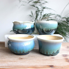 大量批發陶瓷多肉花盆大口徑流釉多肉植物花盆多肉拼盆2683