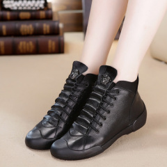 潮流星期天2023秋季新款系帶女鞋批發休閒鞋平底高幫女運動鞋