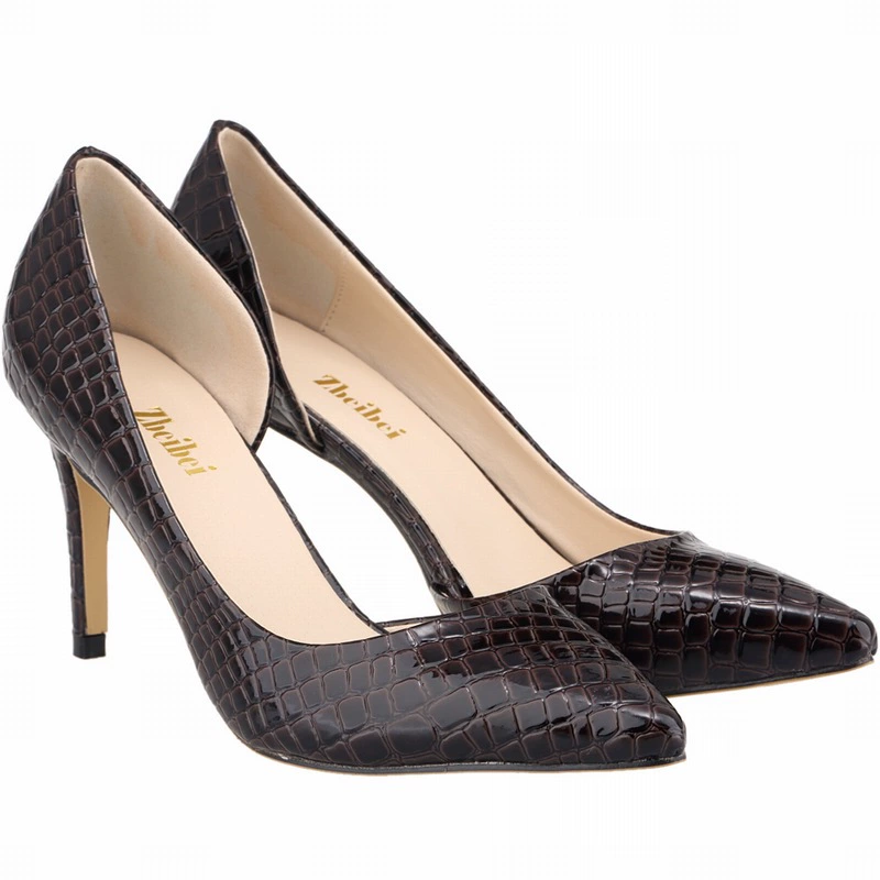 Niluk AliExpress Spring and Summer Korean Version New Pointed Stiletto Heels Crocodile Nightclub OL Women's Single Wedding Shoes Genuine