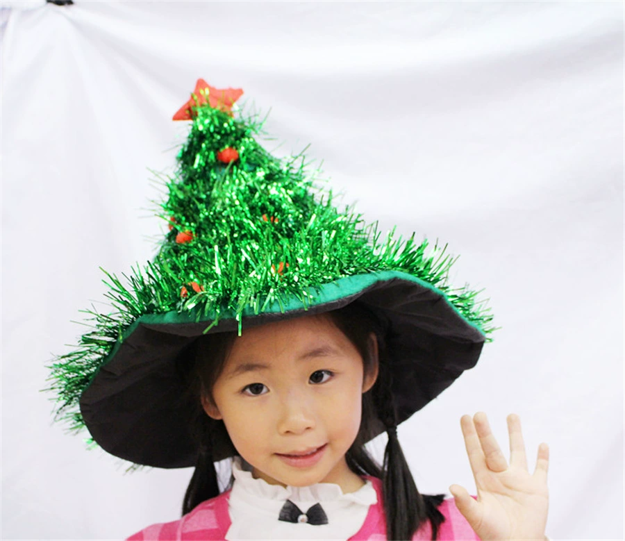Прямая продажа Factory Christmas Tree Hat рождественская елка шляпа рождественская западная соломенная шляпа для вечернего платья