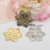DIY jewelry accessories material 44mm hexagonal large flower piece gold/white K/bronze color