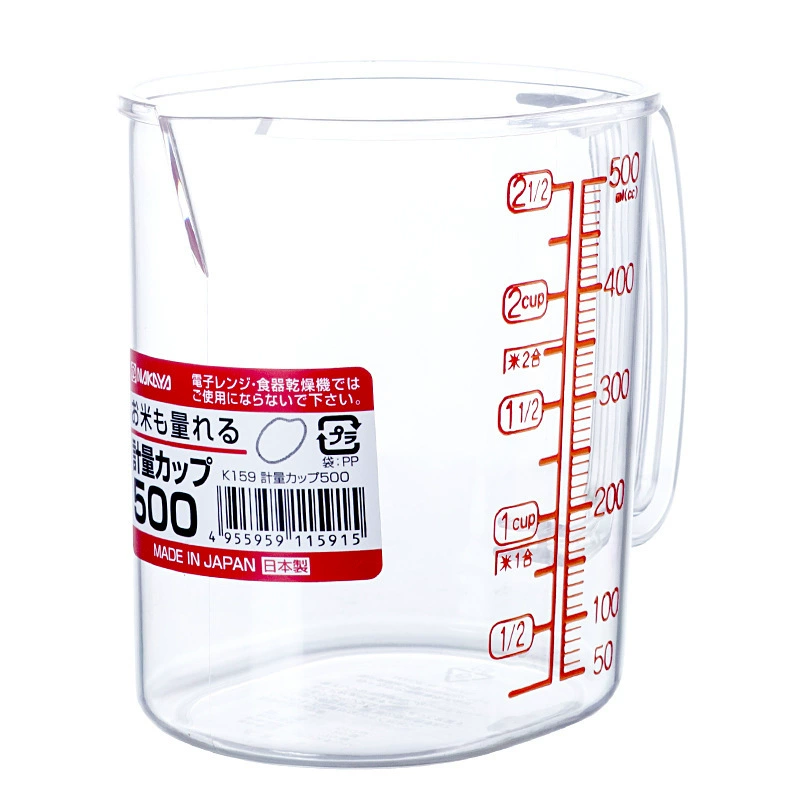 Japanese import plastic measuring cup scaled, 500 ml