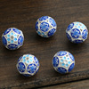 925 Gold DIY accessories wholesale gilt porcelain 12mm China separates beads beaded beads Corporal blue -roasted blue craftsmanship