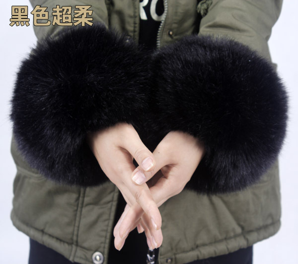 Pulsera de piel de zorro de piel sintética de piel de mapache pulsera de piel de conejo de piel sintética