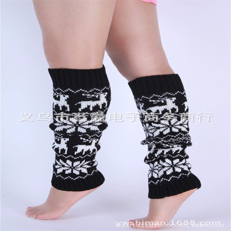 Теплоудерживающие шерстяные в gaiters, сапоги, со снежинками, опт