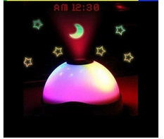 Creative Dream Colorful Star Monthly Projection Alarm Multifunctional Lazy Luminous Projective Clock Round Projective Clock