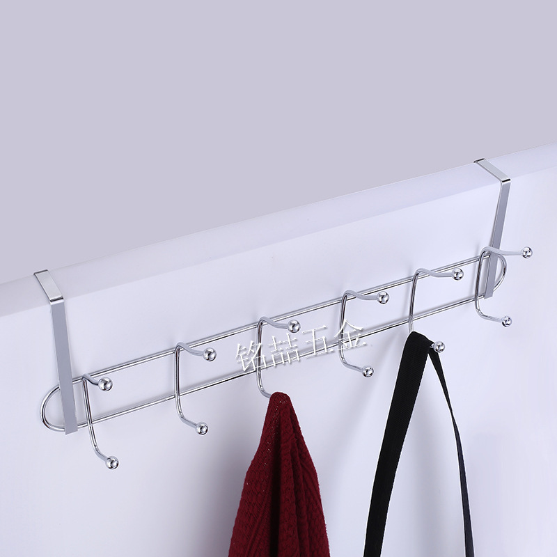 Over-The-Door Hook, Door-Mounted Coat and Hat Hook, Hardware Row Hook, Traceless Clothes Hook, Hongguang Nail-Free Double Row Beaded Towel Hook