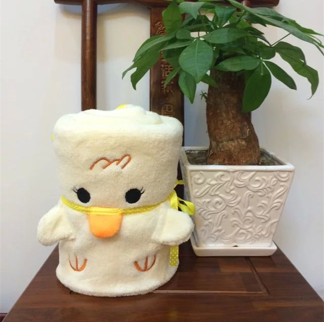 Venta al por mayor manta de rollo de niños lindo animal franela manta de niños portátil de dibujos animados creativos aire acondicionado almuerzo descanso manta de pollo