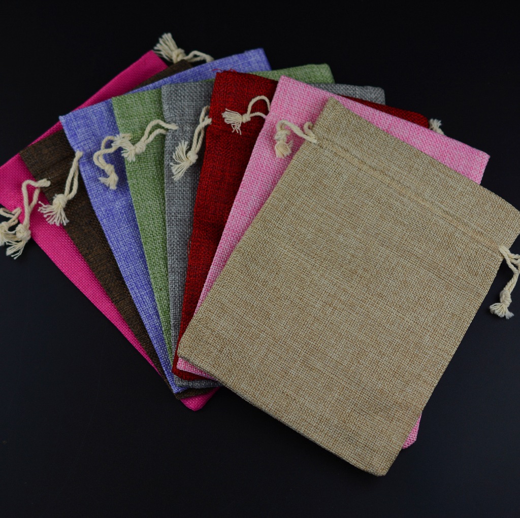 15*20CM棉麻布束口袋 礼品首饰袋 拉绳袋 多色可选
