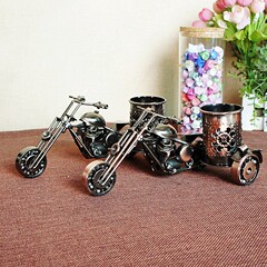 Motorcycle model pen holder, antique handmade iron car model, car model collection, drop shipping, multiple options to choose from