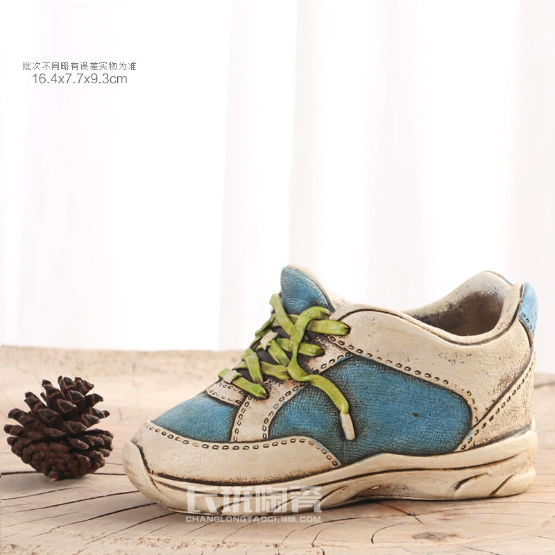 Creative retro cartoon breathable flowerpot, micro landscape