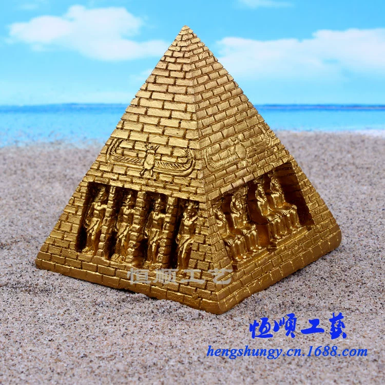Пирамида Древнеегипетский логотип Здание Песчаная посуда Настольная игровая коробка Корт Терапия Орнаменты из смолы