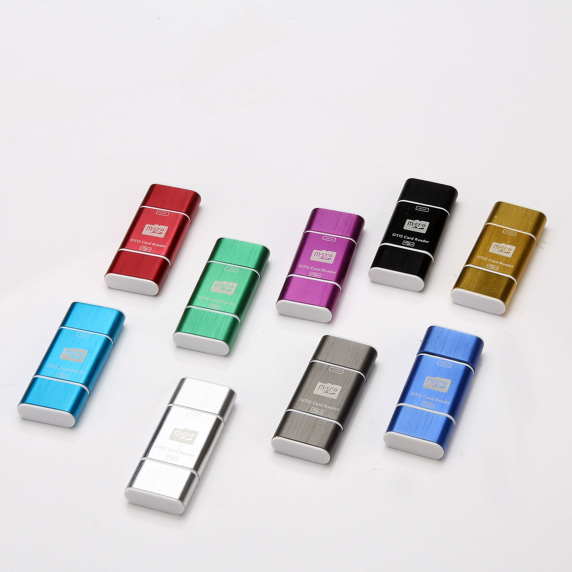 Многофункциональный TF-картридер из алюминия, двухисточник TF-картридер USB+OTG, два в одном, прямые продажи от производителя