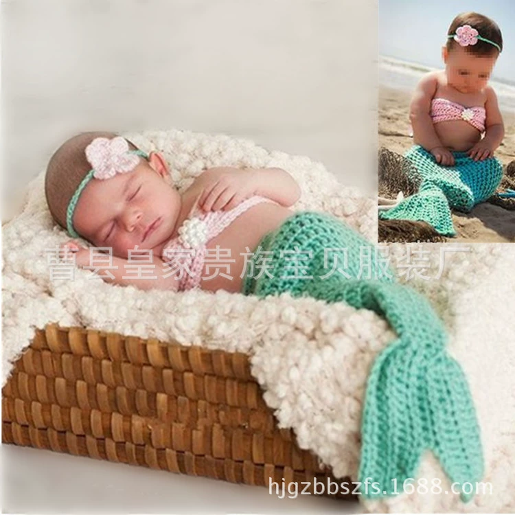 Children's woven photography props for new born for early age handmade, set from pearl, wholesale