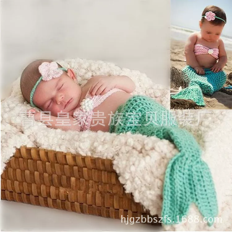 Children's woven photography props for new born for early age handmade, set from pearl, wholesale