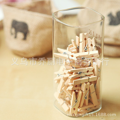 4,5 CM arte clip de madera color madera foto clip de madera mini papelería clip de almacenamiento al por mayor