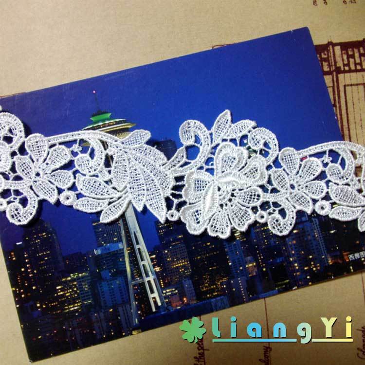 水溶 花边 蕾丝 涤光丝 刺绣条码 立体 镂空 花纹 绣花连条