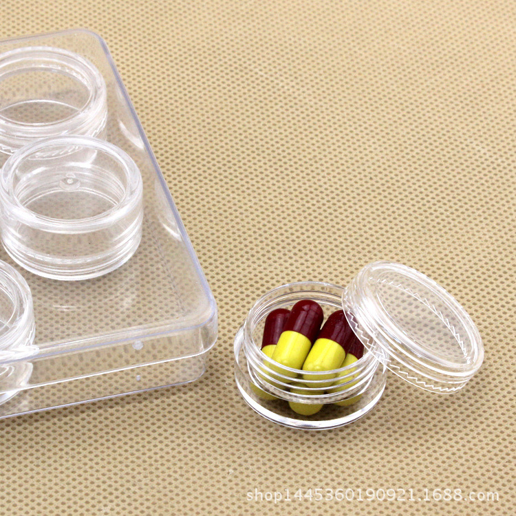 PS 5g 12 set crema sellada transparente base sombra de ojos botella redonda botella de crema para uñas fábrica al por mayor