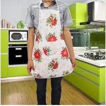 j001家居厨房 韩版可爱时尚印花防水油污PE色丁布成人围裙