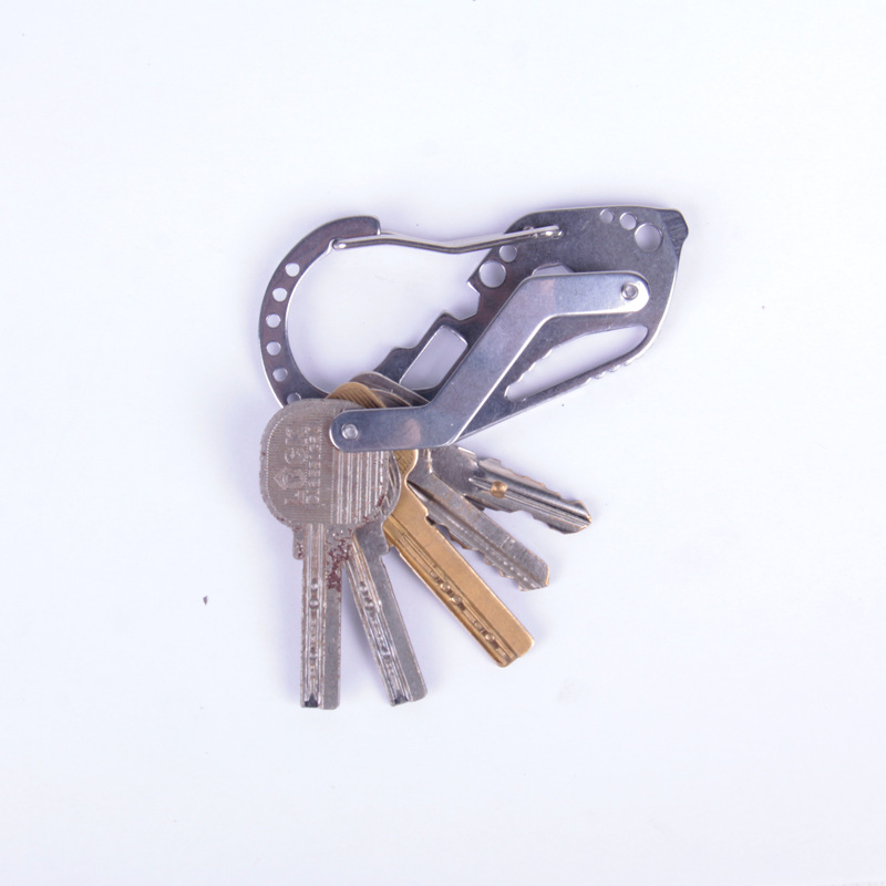 多功能快挂工具 带护板钥匙夹 不锈钢钥匙扣 天生玩家 EDC