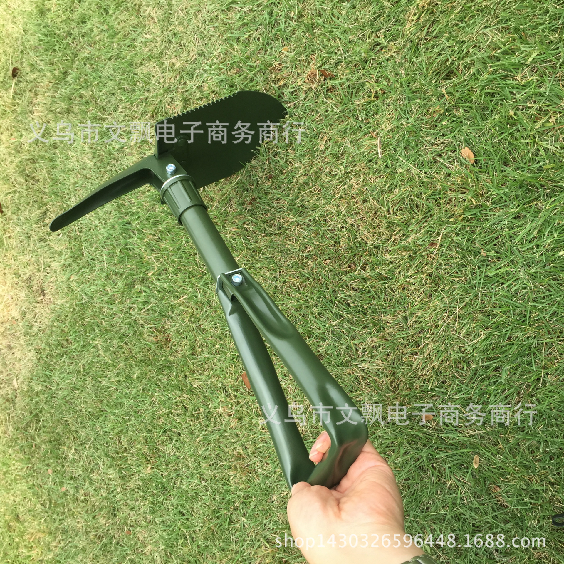 户外用品装备工兵铲 车载铁锹 野营铲中号黑色多功能三合一