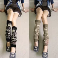 Теплоудерживающие шерстяные в gaiters, сапоги, со снежинками, опт