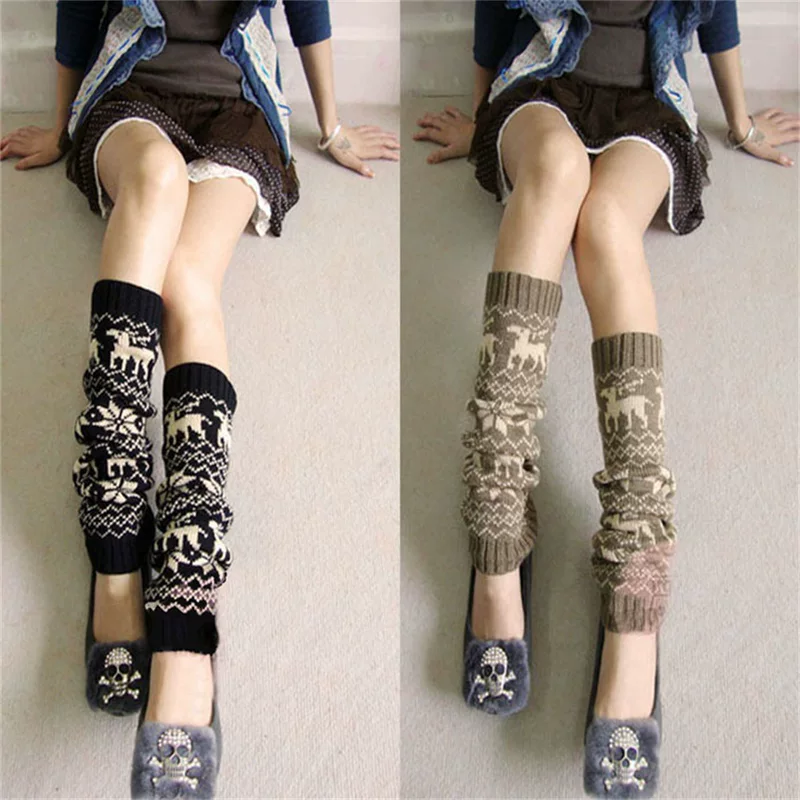 Теплоудерживающие шерстяные в gaiters, сапоги, со снежинками, опт