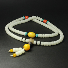 白玉菩提根手串108颗 天然藏式菩提子手链佛珠念珠饰品批发