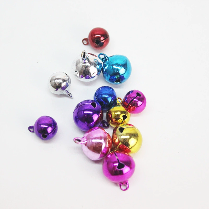 Металлический колокольчик, красочный односоставной колокольчик, рождественский колокольчик с краской, ювелирные изделия, медный колокольчик, гальванический маленький колокольчик 6