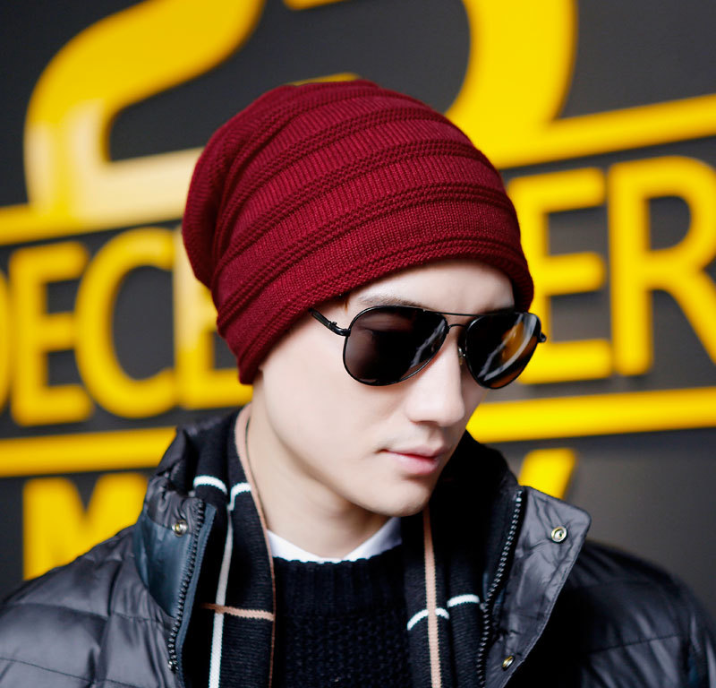 Mütze Herren Herbst und Winter Neue Fleece Outdoor Strickmütze Winter Wollmütze Herrenmütze_voghion.com