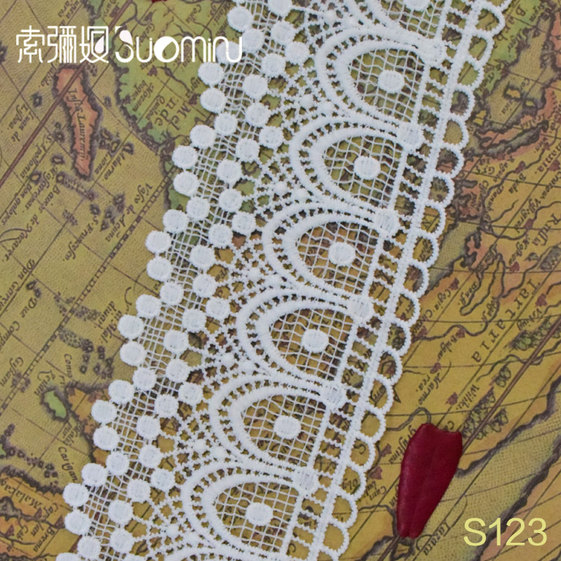 波浪蕾丝花边 水溶牛奶丝刺绣条码花边 服装辅料DIY 厂家批发