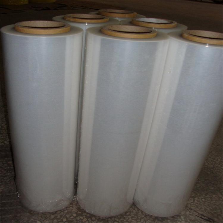 现货供应0.02mm透明拉伸膜 pe缠绕膜 50cm宽伸缩膜