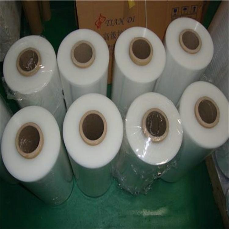 PE拉伸缠绕膜 现货45CM宽净重3公斤拉伸膜 PE电器纸箱缠绕包装膜