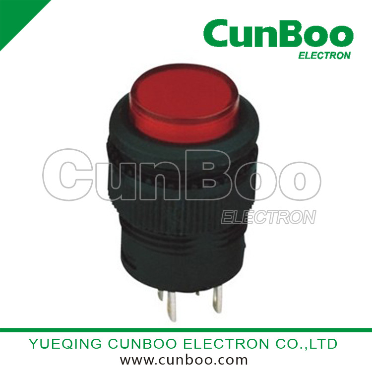 带灯按钮开关/圆形自锁按钮开关/小家电机器设备电源控制按钮开关