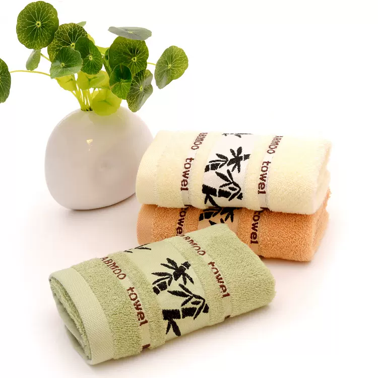竹纤维毛巾批发加厚32股墨竹提花洗脸面巾吸水不易掉毛礼品擦手巾