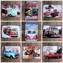 欧美 汽车 铁皮画 复古海报  卧室 酒吧 KTV 工艺摆件内外贸代销