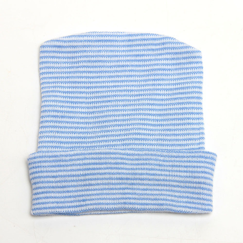 European and American male baby hat blue and white striped simple baby hat new born 0-3 months children's hat new style
