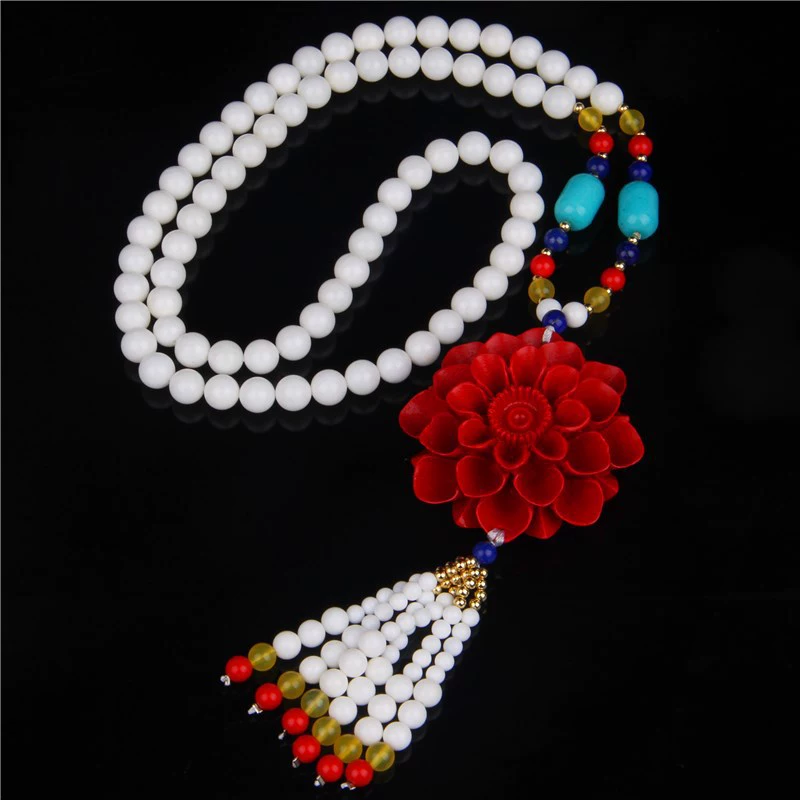 Accessory, necklace, sweater, long pendant, cinnabar
